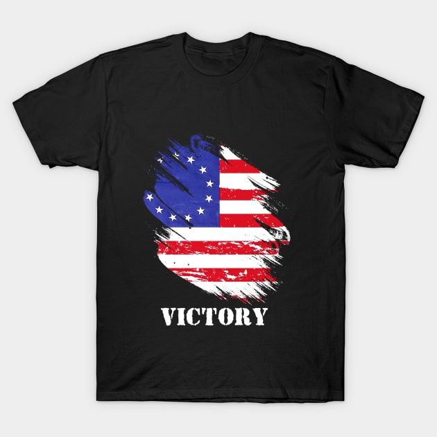 Betsy Ross Victory 1776 american flag T-Shirt by Javacustoms